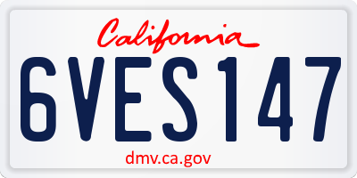 CA license plate 6VES147