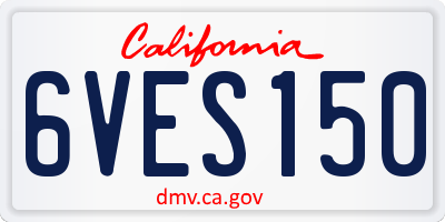 CA license plate 6VES150