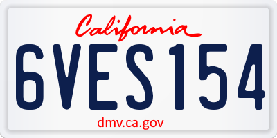 CA license plate 6VES154