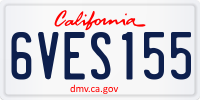 CA license plate 6VES155
