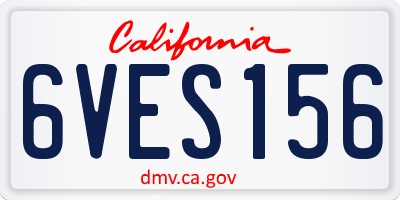 CA license plate 6VES156