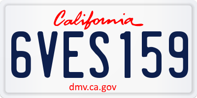 CA license plate 6VES159