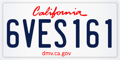 CA license plate 6VES161