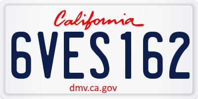CA license plate 6VES162