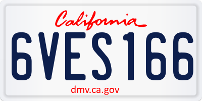 CA license plate 6VES166