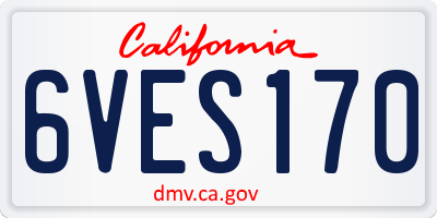 CA license plate 6VES170