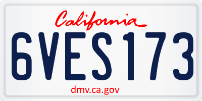CA license plate 6VES173