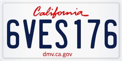 CA license plate 6VES176