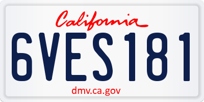 CA license plate 6VES181