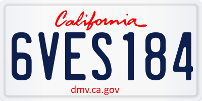 CA license plate 6VES184