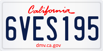 CA license plate 6VES195
