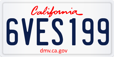 CA license plate 6VES199