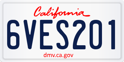 CA license plate 6VES201