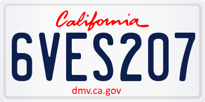 CA license plate 6VES207