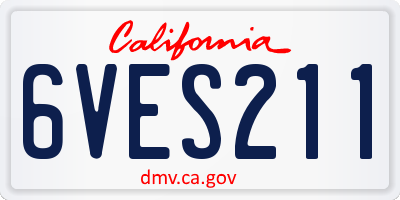 CA license plate 6VES211