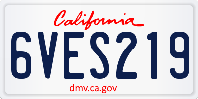 CA license plate 6VES219