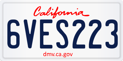 CA license plate 6VES223