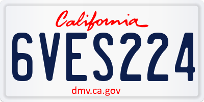 CA license plate 6VES224