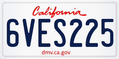 CA license plate 6VES225