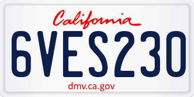 CA license plate 6VES230