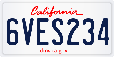CA license plate 6VES234