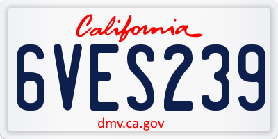 CA license plate 6VES239