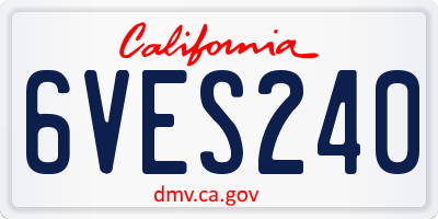 CA license plate 6VES240