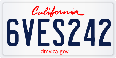 CA license plate 6VES242
