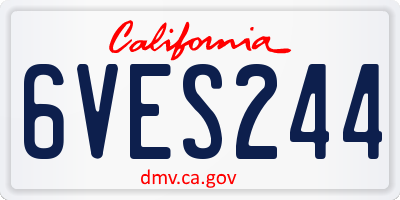 CA license plate 6VES244
