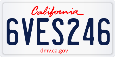 CA license plate 6VES246