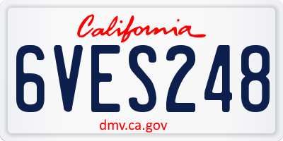 CA license plate 6VES248