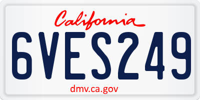 CA license plate 6VES249