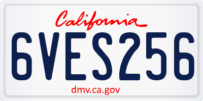 CA license plate 6VES256