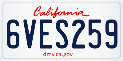 CA license plate 6VES259