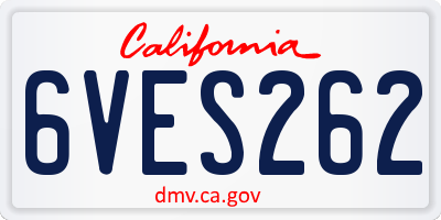 CA license plate 6VES262
