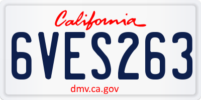 CA license plate 6VES263