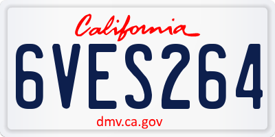 CA license plate 6VES264
