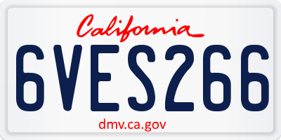 CA license plate 6VES266