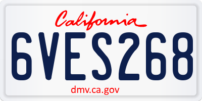 CA license plate 6VES268