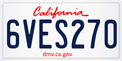 CA license plate 6VES270