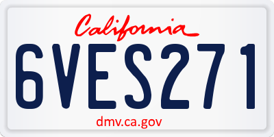 CA license plate 6VES271