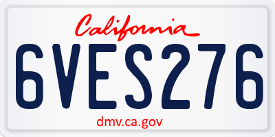 CA license plate 6VES276