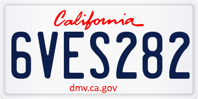 CA license plate 6VES282