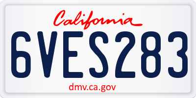 CA license plate 6VES283
