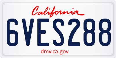 CA license plate 6VES288