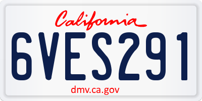 CA license plate 6VES291
