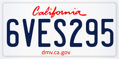 CA license plate 6VES295