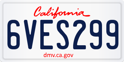CA license plate 6VES299