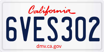 CA license plate 6VES302