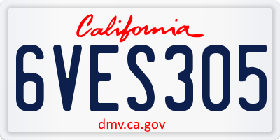 CA license plate 6VES305
